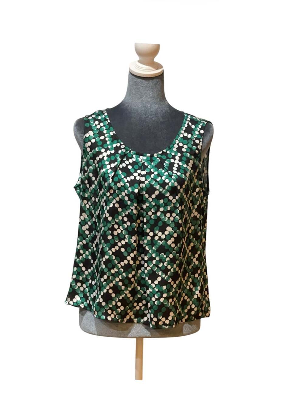 Nine West Top Multicolored Emerald Lightweight Blouse Medium